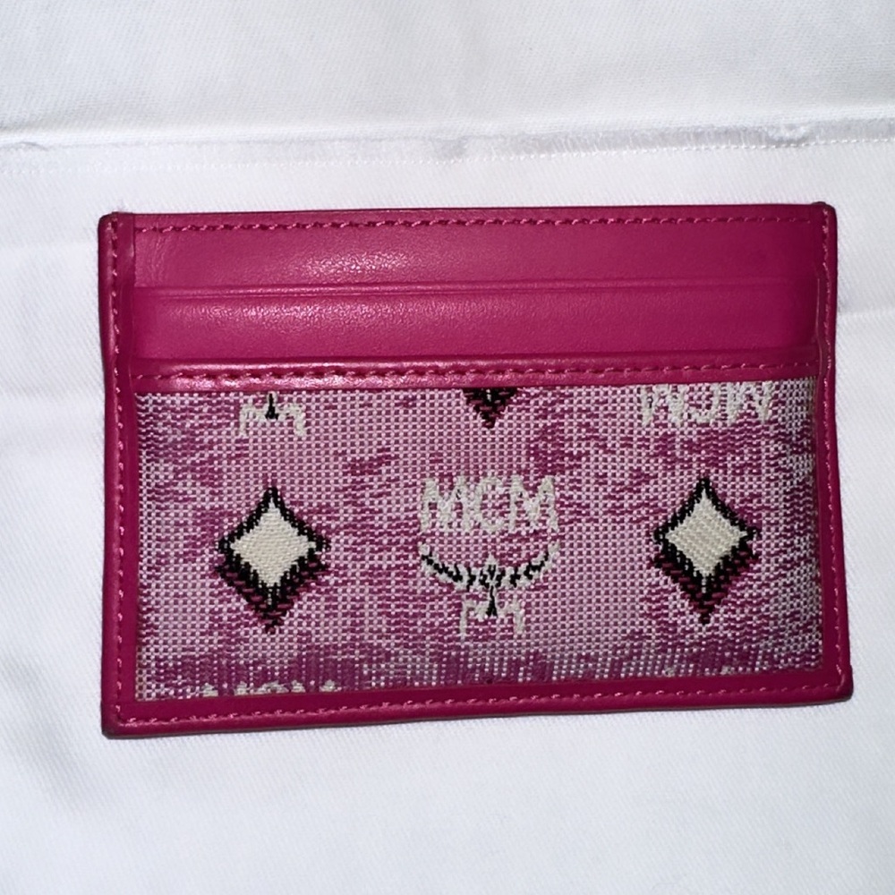 MCM All-Over Logo-Jacquard Rectangle Card Case